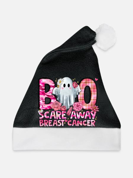 Boo verscheucht Brustkrebs - Weihnachtsmütze - Schwarz/Weiß