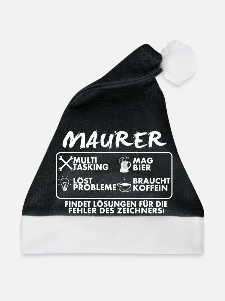 Maurer - Weihnachtsmütze - Schwarz/Weiß