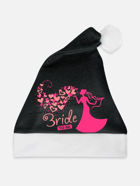 Herzwolken Bride to be - Weihnachtsmütze - Schwarz/Weiß