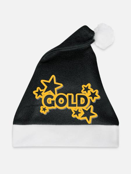 Sticker Gold - Weihnachtsmütze - Schwarz/Weiß
