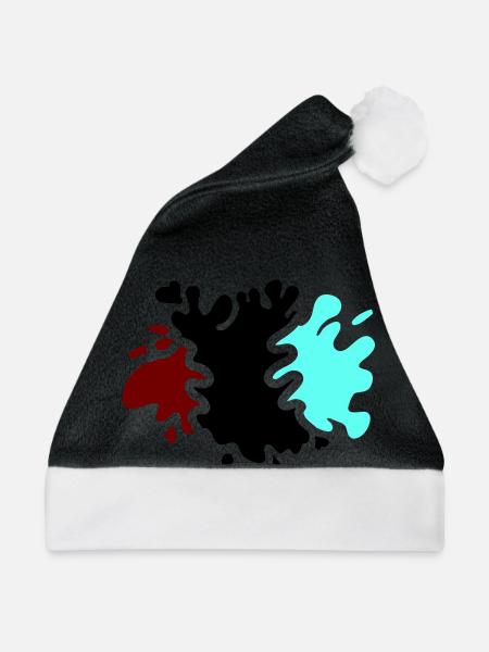 Farbklecks - Weihnachtsmütze - Schwarz/Weiß
