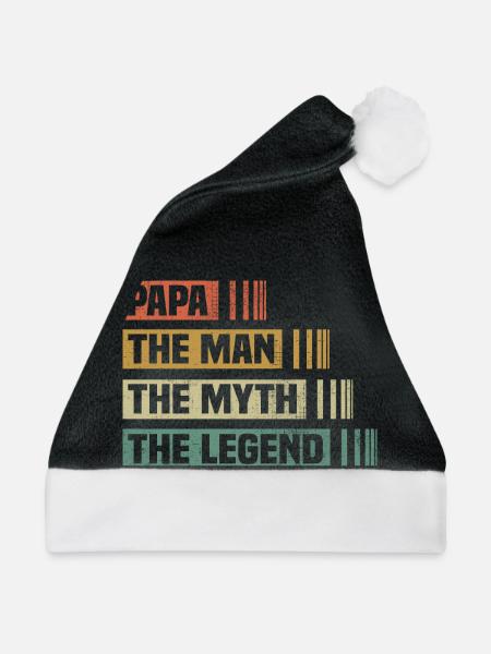 Papa Man Mythos Legende - Weihnachtsmütze - Schwarz/Weiß