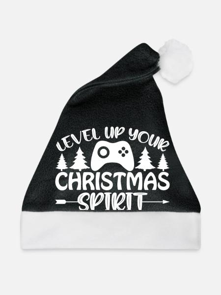 Level up Christmas - Weihnachtsmütze - Schwarz/Weiß