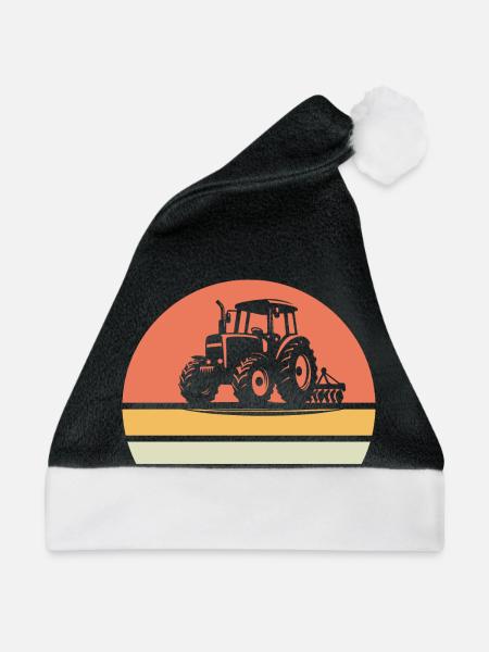 Traktoren Traktoren Traktoren - Weihnachtsmütze - Schwarz/Weiß - Vorne