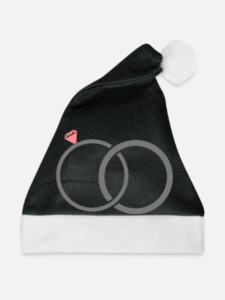 eheringe_2_2f - Weihnachtsmütze - Schwarz/Weiß