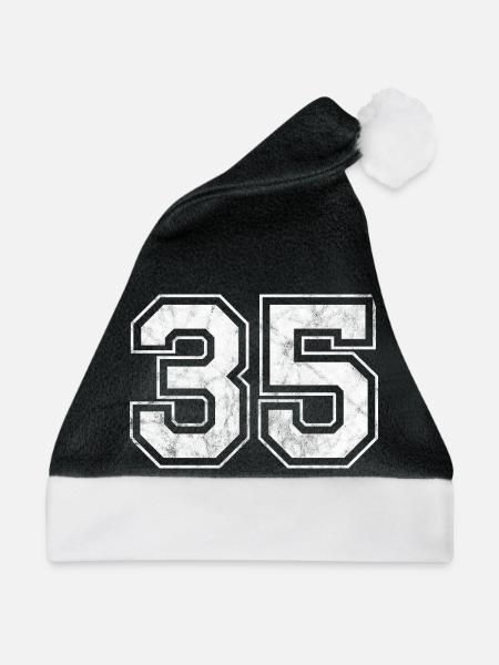 Anzahl 35 - Weihnachtsmütze - Schwarz/Weiß