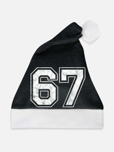 Anzahl 67 - Weihnachtsmütze - Schwarz/Weiß