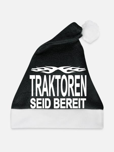 Traktor - Weihnachtsmütze - Schwarz/Weiß