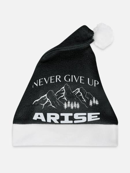 Never give Up - Weihnachtsmütze - Schwarz/Weiß - Vorne