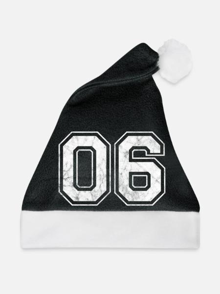 Anzahl 06 - Weihnachtsmütze - Schwarz/Weiß