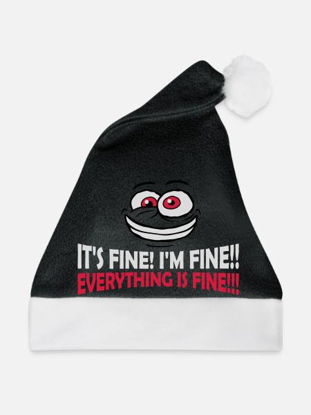everything is fine Zitat - Weihnachtsmütze - Schwarz/Weiß