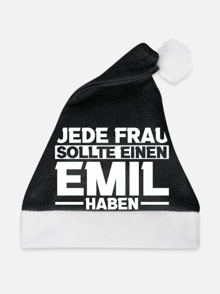 Emil - Weihnachtsmütze - Schwarz/Weiß - Vorne