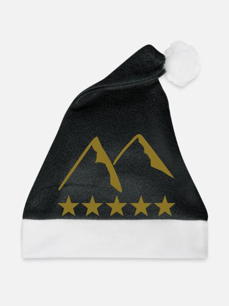 berge - Weihnachtsmütze - Schwarz/Weiß