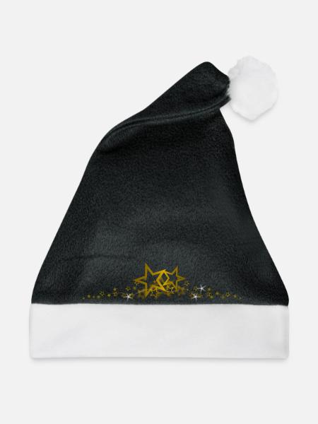 Sternrahmen Gold - Weihnachtsmütze - Schwarz/Weiß