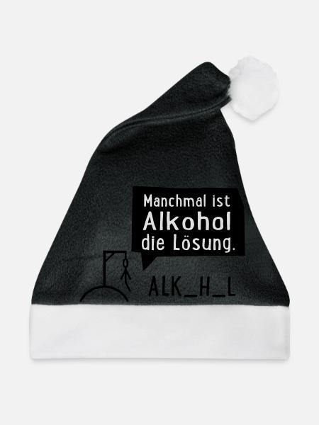 Alkohol - Weihnachtsmütze - Schwarz/Weiß