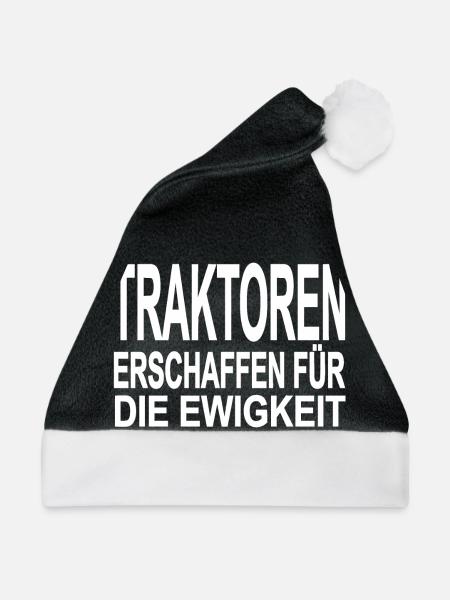 Traktor - Weihnachtsmütze - Schwarz/Weiß
