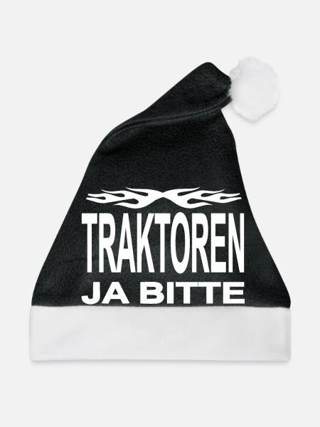 Traktor - Weihnachtsmütze - Schwarz/Weiß - Vorne