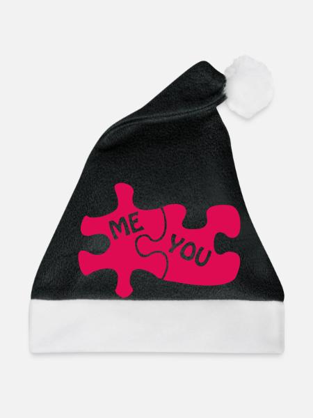 puzzle love - Weihnachtsmütze - Schwarz/Weiß