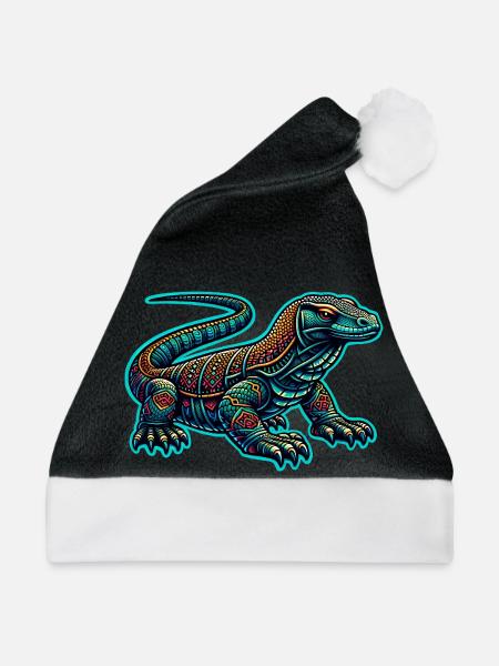 Komodo Dragon - Weihnachtsmütze - Schwarz/Weiß