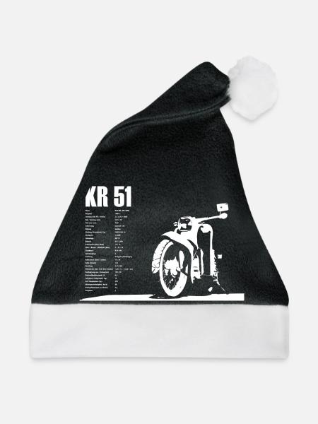 Simson Schwalbe Kr-51 - Weihnachtsmütze - Schwarz/Weiß