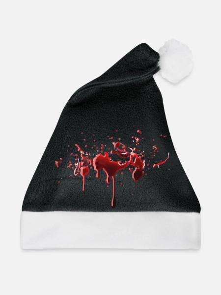 Blut - Halloween - Weihnachtsmütze - Schwarz/Weiß - Vorne