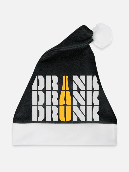 drink drank drunk Zitat - Weihnachtsmütze - Schwarz/Weiß