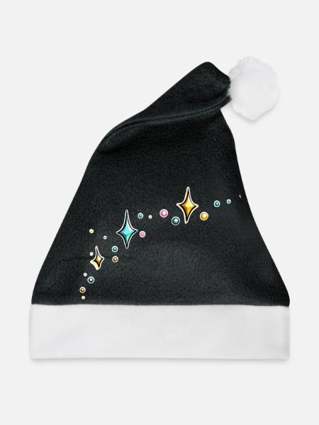 Glitzer Glitzersterne bunt - Weihnachtsmütze - Schwarz/Weiß