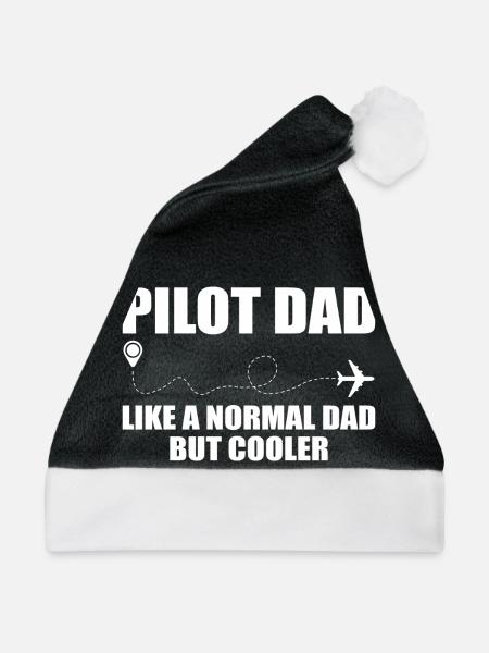 Pilot Dad, wie ein normaler Papa, aber cooler - Weihnachtsmütze - Schwarz/Weiß - Vorne