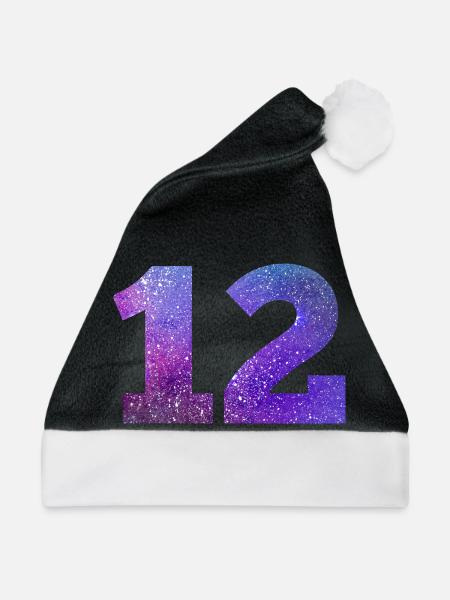 Galaxie Nummer 12 - Weihnachtsmütze - Schwarz/Weiß