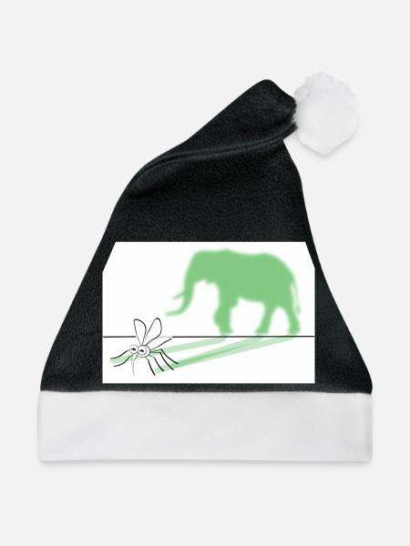 Aus einer Mücke einen Elefanten machen Zeichnung - Weihnachtsmütze - Schwarz/Weiß - Vorne