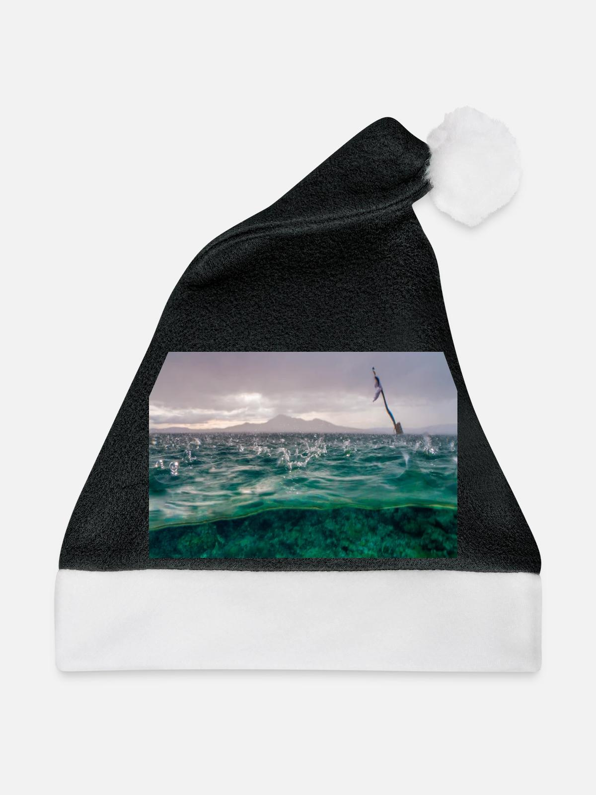 Wassertropfen - Weihnachtsmütze - Schwarz/Weiß - Vorne