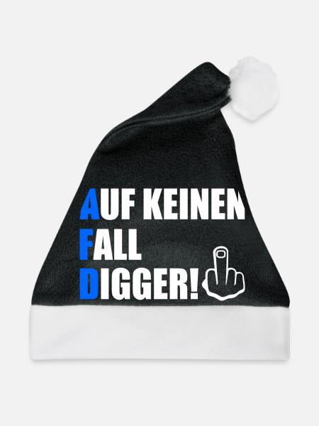 auf keinen fall digga - Weihnachtsmütze - Schwarz/Weiß - Vorne