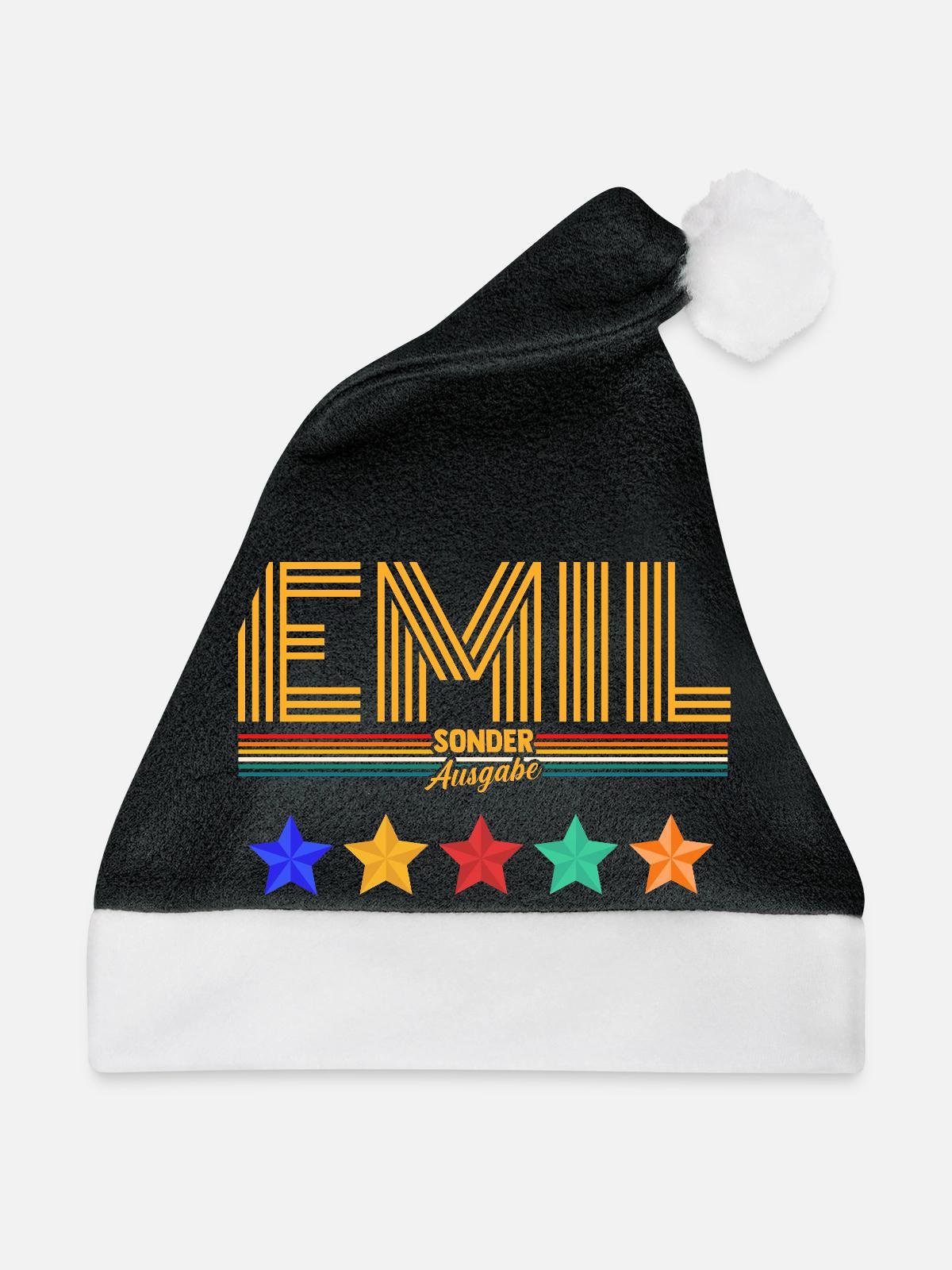 Emil - Weihnachtsmütze - Schwarz/Weiß - Vorne