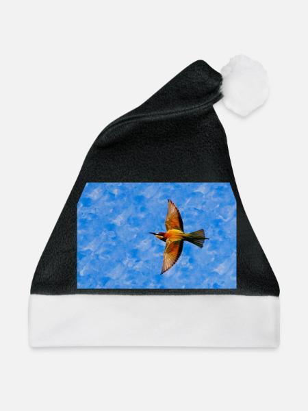 Bienenfresser im Flug - Weihnachtsmütze - Schwarz/Weiß