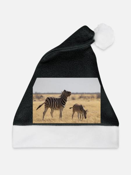 Zebras - Weihnachtsmütze - Schwarz/Weiß