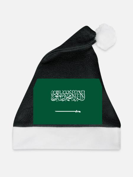 Saudi-Arabien / Saudi-Arabien Flagge - Weihnachtsmütze - Schwarz/Weiß