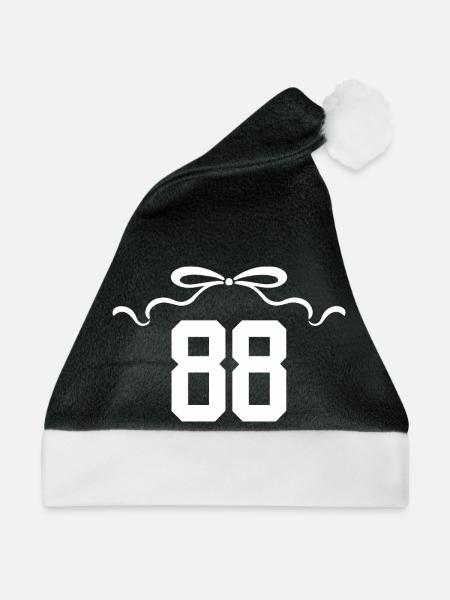 Nummer 88 Knoten - 88. Jahrestag - Weihnachtsmütze - Schwarz/Weiß - Vorne