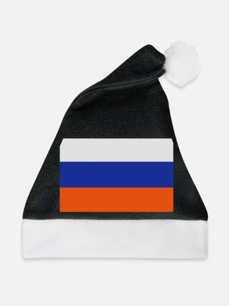 Russische Flagge - Weihnachtsmütze - Schwarz/Weiß