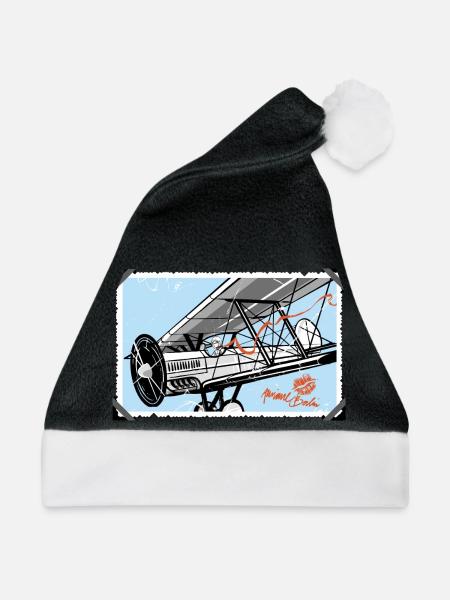 Doppeldecker - Weihnachtsmütze - Schwarz/Weiß - Vorne