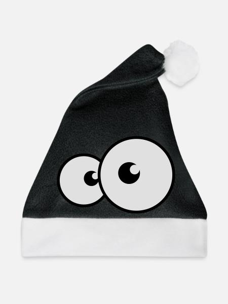 augen - Weihnachtsmütze - Schwarz/Weiß