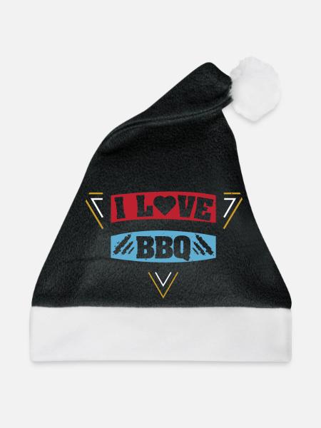 ICH LIEBE BBQ BARBECUE - Weihnachtsmütze - Schwarz/Weiß