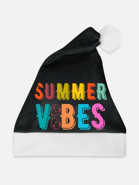 Sommerliche Vibes - Weihnachtsmütze - Schwarz/Weiß
