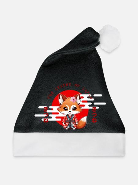 Rotfuchs: Die Legende Japans - Weihnachtsmütze - Schwarz/Weiß
