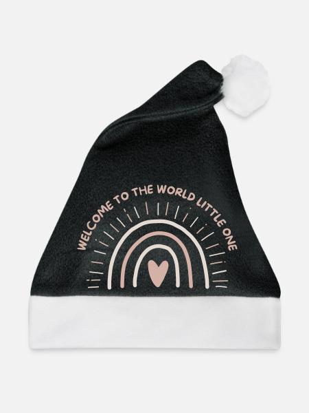 Welcome to the world little one | baby Geschenk - Weihnachtsmütze - Schwarz/Weiß