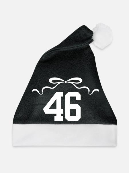 Nummer 46 Knoten - 46. Jahrestag - Weihnachtsmütze - Schwarz/Weiß - Vorne