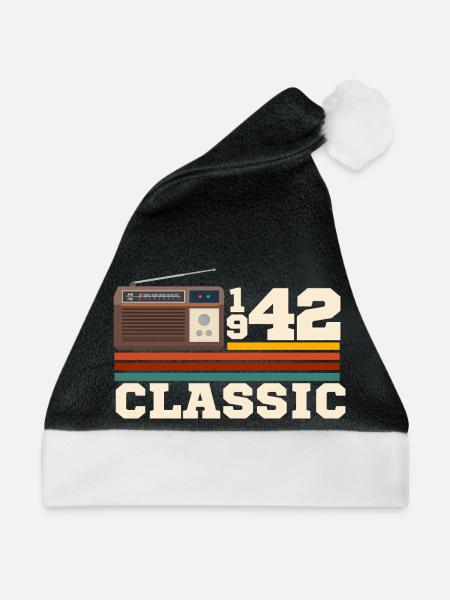 Jubiläum 1942 Retro-Klassiker - Weihnachtsmütze - Schwarz/Weiß