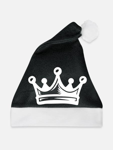 Krone König - Weihnachtsmütze - Schwarz/Weiß