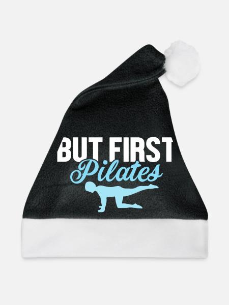 But First Pilates Exercise Fitness - Weihnachtsmütze - Schwarz/Weiß - Vorne