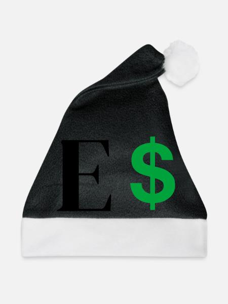 Buchstabe E Dollar - Weihnachtsmütze - Schwarz/Weiß