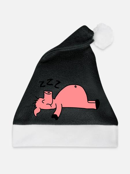Sleeping Pig - Weihnachtsmütze - Schwarz/Weiß